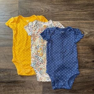 Carter's Yellow and Blue Bodysuits One Piece (3 Pack)